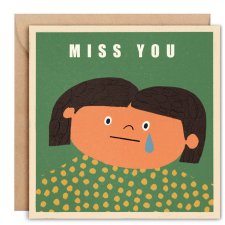 kartka okolicznościowa Miss you + koperta