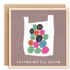 kartka okolicznościowa Trzymajmy się razem + koperta