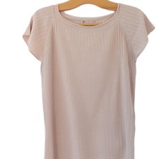 Dzianinowa bluzka z krótkim rękawem 44 46 bawełna wiskoza plus size