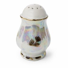 Porcelanowa solniczka Vintage lata 70 perłowa malatura złocenia Retro home