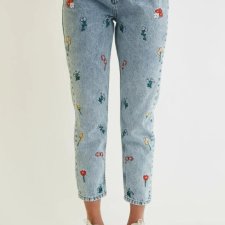 TRENDYOL - JEANSY W KWIATY - 36