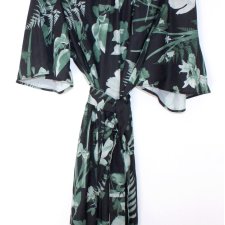 H&M luźna sukienka paprocie pasek 44 XXL