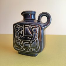 RZADKI Wazonik - butelka (9 cm) ceramika z Bornholmu - stan idealny