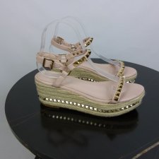 Coco Perla espadryle na koturnie ćwieki 38 - 24,5 cm