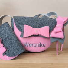 Torebeczka z imieniem dla dziewczynki  portfelik, opaska