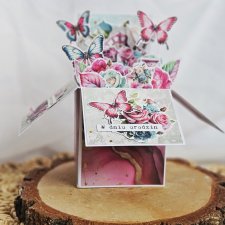 Kartka pop up box z kwiatami