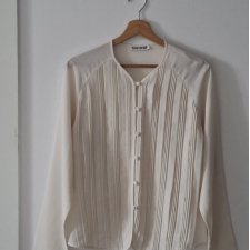 Windsmoor koszula beżowa ecru mgiełka 40 L plisy vintage 80/90
