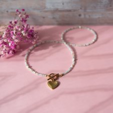 AMOUR ✧ naszyjnik z kamieni ✧ morganit, opal i perła