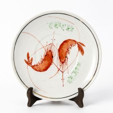 Talerzyk porcelanowy krewetki Verbilki DFZ ręcznie malowany ZSRR lata 1954–1965 radziecka porcelana (1/2)