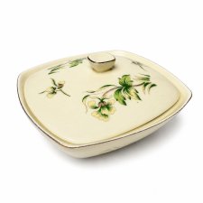 Puzderko Hollohaza Węgry lata 70 kremowa porcelana kwiaty Vintage