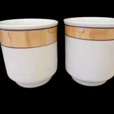 Vintage kubki Chodzież PRL komplet 2 szt. porcelana lata 70