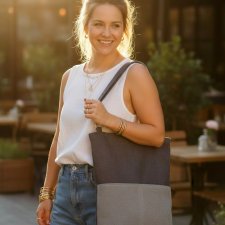 Unikatowa torba handmade z weluru i bukli