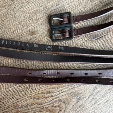 Skórzany oryginalny efektownie podwójny pasek VISTULA realn leather 95/110