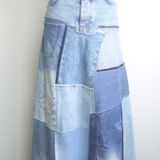 Patchworkowa spódnica jeans r.38