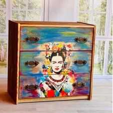 Artystyczna komoda z motywem Fridy Kahlo – kolorowy klimat, do salonu lub sypialni
