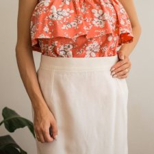 Morelowa bluzka w kwiaty S/M