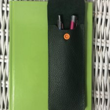 Etui/ piórnik/przybornik na notes, kalendarz-skóra-zielony