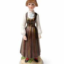 Figurka chłopka kobieta w stroju ludowym Ljung Souvenir Sweden vintage
