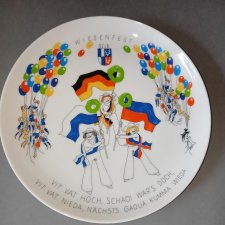 Wiszący talerz (26 cm) Rosenthal z karykaturą. Projekt Ernst Maria Lang - stan idealny