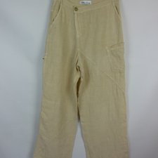 Zara proste lniane spodnie len / S