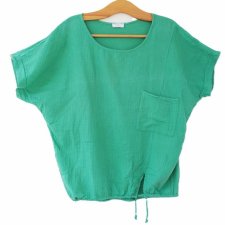 PLUS SIZE wygodna bluzka z wiązaniem bawełna