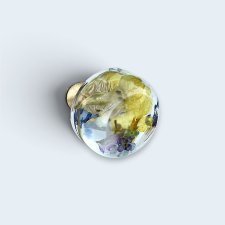 Gałka meblowa pastylka MIESZANKA 30 mm - kwiaty w żywicy - Pralines