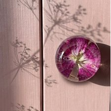Gałka meblowa pastylka RÓŻA 30 mm - płatki w żywicy - Pralines