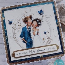 Kartka ślubna z uroczą parą młodą 2, personalizacja