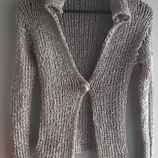 Srebrny unikatowy sweter handmade