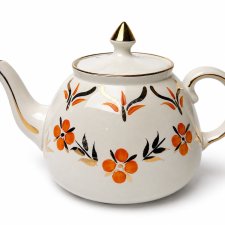 Dzbanek imbryk Gibsons Staffordshire Anglia lata 50-60 kość słoniowa ręcznie malowany vintage