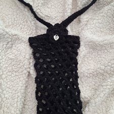 CZARNE szydełkowe NOSIDEŁKO na butelkę - handmade