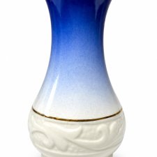 Wazonik Jan Jezela Katowice ceramiczny PRL niebieski złocenia Rzadki kolor