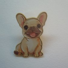 METALOWA EMALIOWANA PIN PRZYPINKA PIES PIESEK BULDOG FRANCUSKI