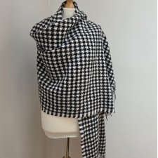 duży szal Pieces frędzle pepitka 60cm x 200cm