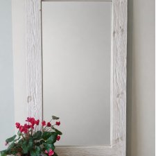 Lustro drewniane 60 × 110 cm – kremowe, styl prowansalski