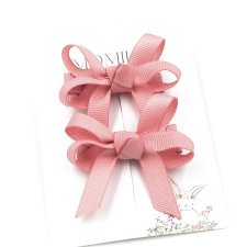 Spinki do włosów kokardki dla dziewczynki Luna dusty rose