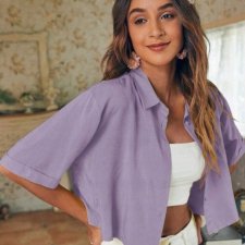 SHEIN krótka koszula lawendowa 40 L