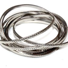 METALOWE srebrne bransoletki 9szt