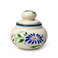 Pękata cukiernica Chodzież PRL folk vintage porcelit modern kwiaty lata 60