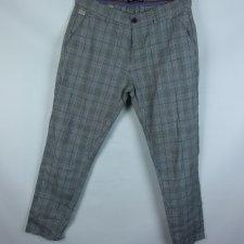 MAX carrot crop eleganckie spodnie krata bawełna 34 / M