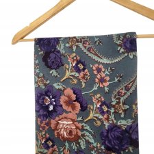 Vintage duża chusta kwiaty floral 100x100cm