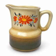 Mlecznik Tułowice ręcznie malowany kwiaty Vintage PRL