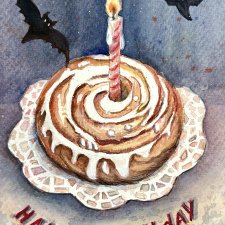 Cinnamon roll  Original Akwarela