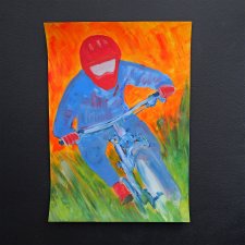 Rowerzysta BMX obraz akrylowy A3