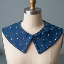 Kołnierzyk denim, z ćwiekami