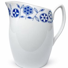 Mlecznik Chodzież PRL niebieskie kwiaty Vintage Polska porcelana kobalt lata 60