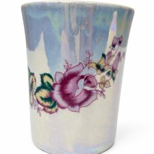 Kubek PRL Korosteń ZSRR porcelanowy opalizujący perłowa róże Vintage Retro home (4/6)