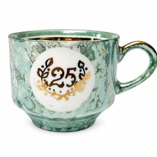 Filiżanka Ćmielów zielony Marmurek 25-lecie PRL jubileuszowa vintage Polski design