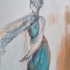 " Odchodząc w dal " technika mieszana - a4