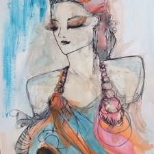 " Zapachy tęczy " technika mieszana - a4